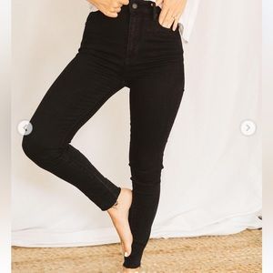 Carly Jean Los Angeles CJLA Black High Rise Landon Jeans with Distressed Hem